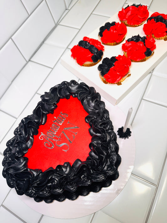 Heart Cake & Luxe Cupcake Combo