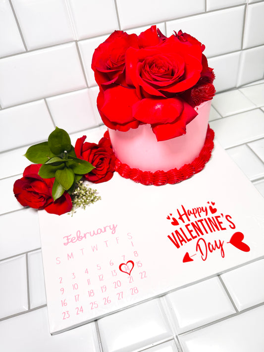 Valentine Calendar Board Cake