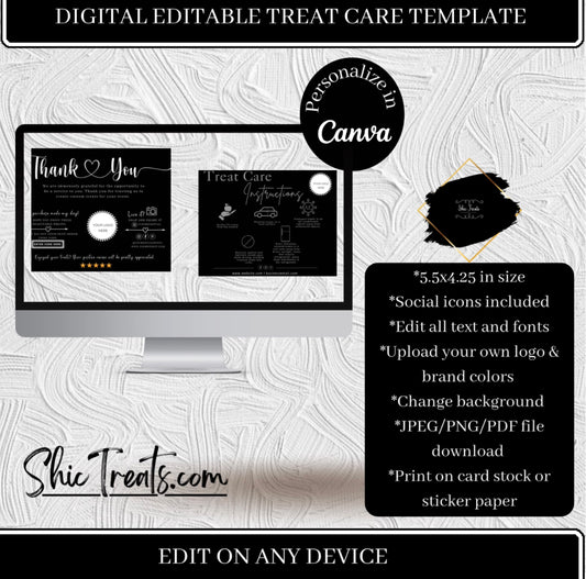Treat Care Digital, Editable Template